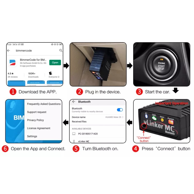 Vgate vLinker MC Bluetooth OBD2 Diagnostic Scanner Tool for Android