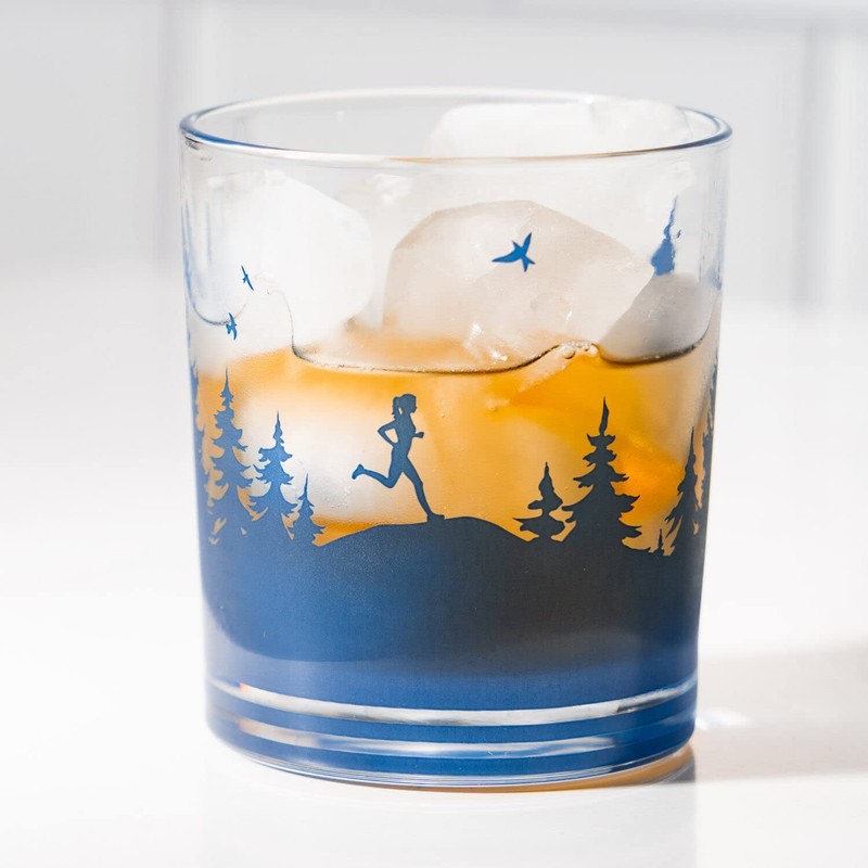 Gone For a Run Running Lowball Glass | Happy Hour