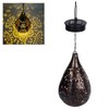 Hanging Solar Light Bronze Iron Metal Hollow Pattern Outdoor Lawn
