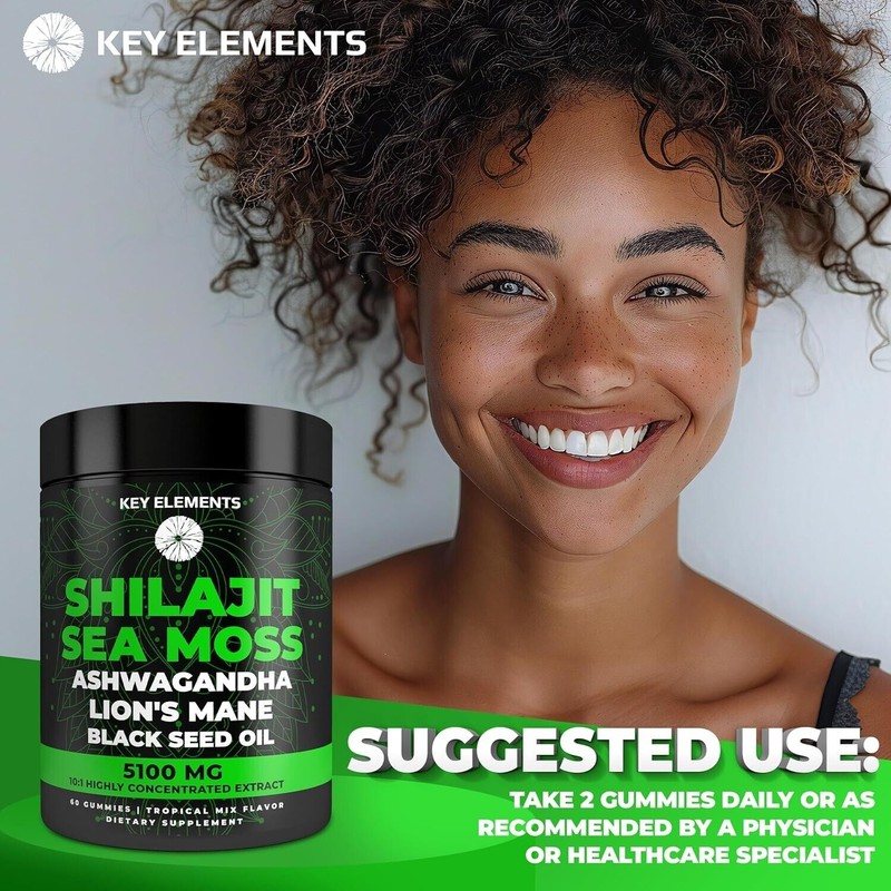 KEY ELEMENTS Organic Shilajit Gummies with Sea Moss Gummies -