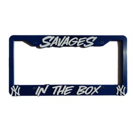 NY Yankees Savages in The Box License Plate Frame (Royal Blue and White)