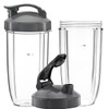 QueenTrade 2 Pack 32OZ Blender Cups & Flip-Top to-Go-Lid Replacement
