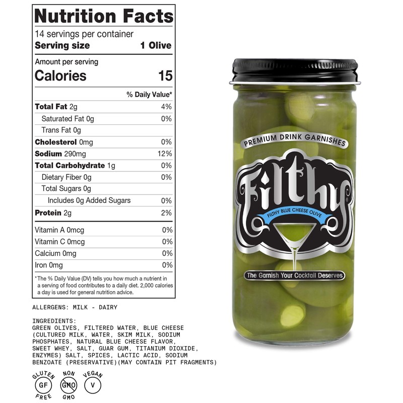 Filthy Food Filthy Blue Cheese Stuffed Olives - Premium Martini