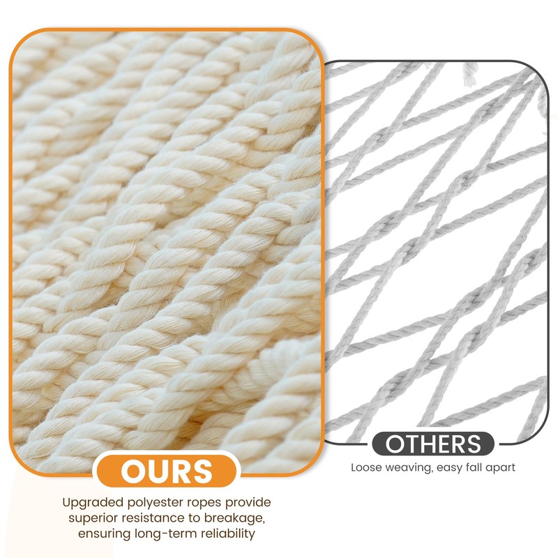 Lazy Daze 13 Ft Double Handwoven Polyester Rope Hammock with