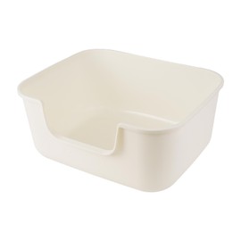 LoopTime Large Cat Litter Box with High Sides,Cat Boxes for Indoor Cats,Cat Litter Pan for Kitty,Litter Box with Low Entry,Easy to Clean,Anti-Splashing (White)