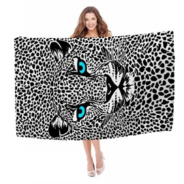 ZABAOBO Microfiber Leopard Beach Towel,Funny Cheetah Lightweight Beach Towels for Women Adults Girls,Funny Bath Towel Gifts for Pool Swim Surf 80X160 cm