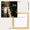 Dotty about Paper Party Invitations - Gold Sparkle Champagne -