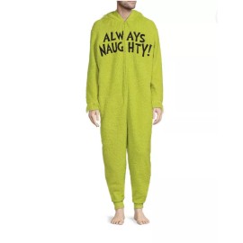 Dr Seuss The Grinch Union Suit Mens Sz S One Piece Pajama Christmas Always Naughty Sherpa