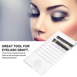 Eyelash Extension Stand, Acrylic Eyelash Palette Eyelash Extension Palette Make Tool with Eyelash Ring Glue Holder