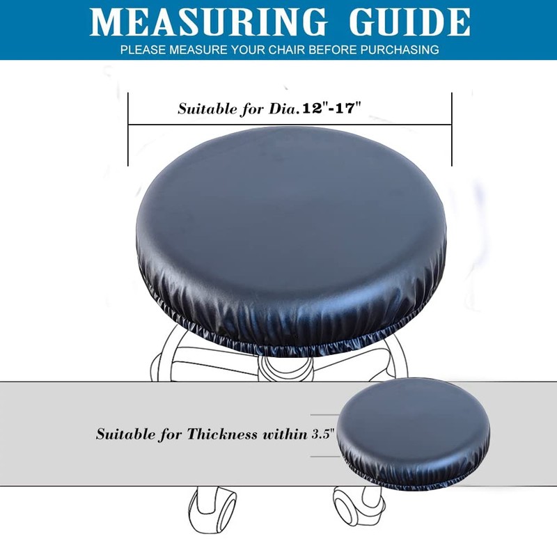 HFCNMY Stool Covers, 4Pcs Waterproof Stretch PU Round Bar Stool