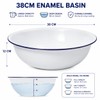 Baluue Enamel Basin 38cm White Enamel Bowl Large Mixing Bowl