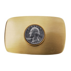 US 1983 Washington Quarter 25 Cent BU Uncirculated Coin Solid Brass 40mm Heavy Duty Belt Buckle NEW