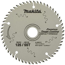 Makita A-60012 Chip Saw, Outer Diameter 4.9 inches (125 mm), Number of Blades: 55, Premium Tough Coating for Laminated Wood and General Wood