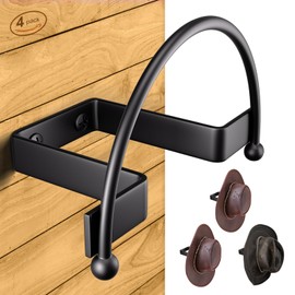 CEXDEXIONC Cowboy Hat Rack for Wall 4 Packs Cowboy Hat Holder Hat Hanger Wall Mount Black Western Hat Hooks