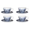 Churchill Blue Wollow 4 Teacup and 4 Saucer Set, Made