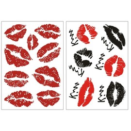 HSC083 091 Temporary Lips Kiss Tattoo Fun Tattoo 2 Sheets