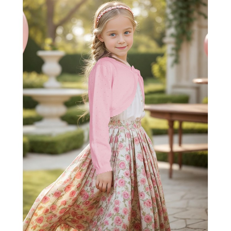 BOBOYOYO Long Sleeve Girls Shrug Knit Girls Cardigan Childrens Bolero