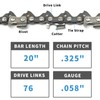 Anxingo 3-Pack 20 Inch Chainsaw Chain, 325" Pitch - .058"