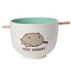 Enesco Pusheen the Cat Very Hungry Ramen Bowl with Chopsticks,