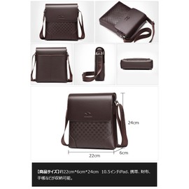 Cenvins Men's Shoulder Bag, Pochette, One Shoulder Body Bag, Crossbody Bag, Shoulder Chest Bag, Messenger Bag, Small, Leather, Shoulder Bag, Unisex, Black A