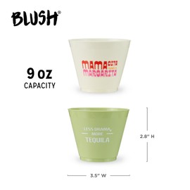 Margarita Frosted Cups, Ideal for Cocktails, Lemonade, Iced Tea and More, Perfect for Fiestas, Summer, Pool, Beach, Picnic, BBQs, Birthday and Outdoor Parties, 9 oz, Set of 12