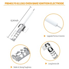 Atgestore PB040170 Igniter Electrode Replacement for Viking Range Oven Parts, VGSC306 Oven Bake Ignition Electrode for Viking Oven Parts Burner Igniter 811302 Viking Stove Oven Spark Igniter 1 Pcs