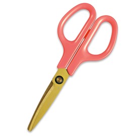 Plus Kitchen Scissors, Fit Cut Curve, Washable, Titanium, Peach Pink, 35-208