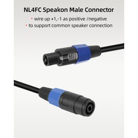 GELRHONR Speakon Extension Cable 5.9FT, SpeakOn Male to Speakon Female Adapter Cable with Twist Lock for Mixer Boards, Junctions, Preamps, Speakers, etc (1.8M)