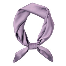 CHUNG Women's Satin Head Scarf Emulation Silk Handbag Hair Ribbons Bandanas Scarves SolidSquare-Purple