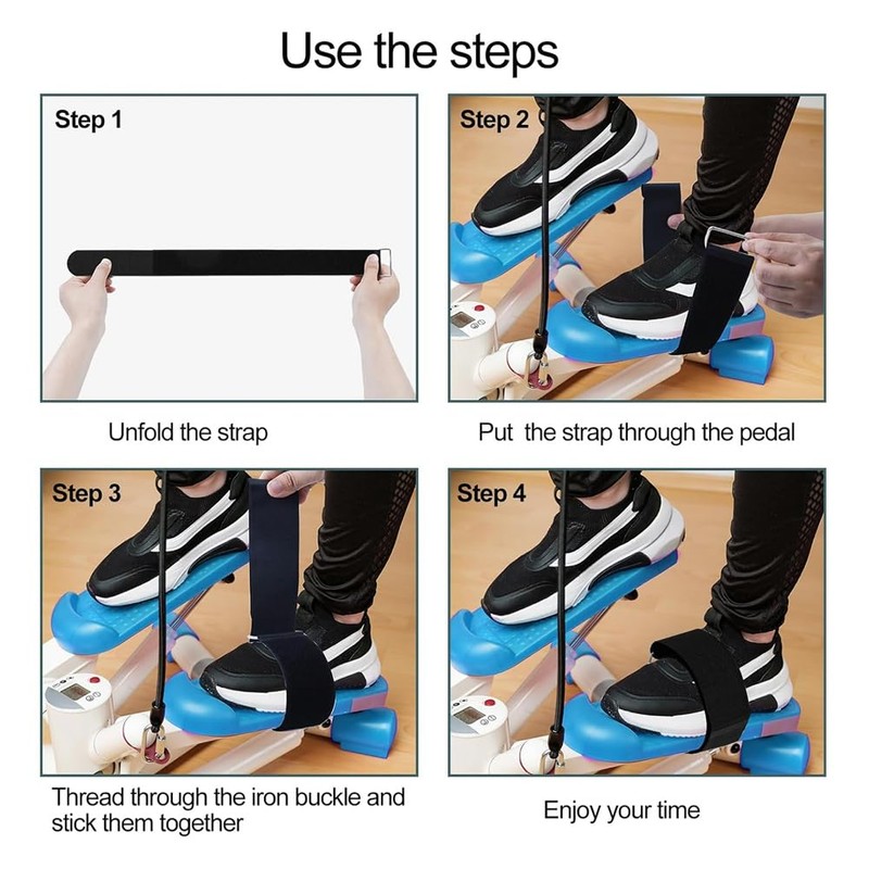 Daiilg 6pcs Adjustable Pedal Straps for Ellipse Leg Exerciser Machine,