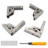 Jiaxitek 4 Pcs 90/180° Folding Hinge - Hidden Bracket for