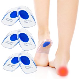 Heel Spur Insoles Gel, 3 Pairs Soft Gel Heel Cushions, Heel Pads Heel Protection for Shoes, Insoles Heel Spurs Women and Men, Gel Cushion Orthopaedic for the Heel and Achilles Tendon, L