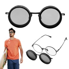 Magnet Clip on Men Adjustable Sunglasses Stepless, Using ND filter, adaptive Magnetic Clip On Women Adjustable Sunglasses,1-9 Levels for outdoors - Eyewear with Adjustable fit