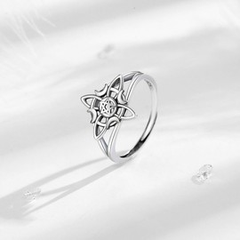 CELESTIA Nudo de Bruja Plata 925 Original Amuletos de Proteccion Brujeria Witches Knot Ring Sterling Silver Witch Ring Witchy Jewelry for Women