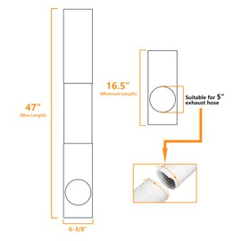 LBG Products Portable Air Conditioner Window Seal Plates Kit, Vertical AC Window Unit, Adjustable Seal AC Window Vent Kit for Exhaust Hose, Universal for Ducting with 5 inches Diameter
