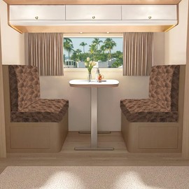 molasofa RV Dinette Cushion Covers, RV Booth Seat Cover Stretchable Camper Cushion Couch Covers Washable Slipcovers for Camper Car Bench (2 Backrest Covers & 2 Bench Covers, Beige)