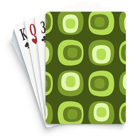 CafePress MCM Abstract Pattern Olive Green Standard Size Playing Cards