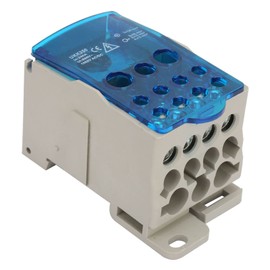 UKK-250A Din Rail Distribution Box, Universal Terminal Block Distribution Box Insulation Power Junction Box with Protection Cover