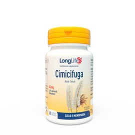 LongLife® Cimicifuga | Integratore di cimicifuga titolata 2,5% glicosidi triterpenici | Benessere in menopausa | Funzione articolare | 1 mese di trattamento | Vegano e senza glutine