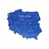 Half a Donkey Map of Poland - large cotton tea