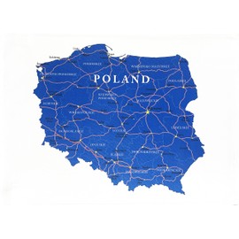 Half a Donkey Map of Poland - large cotton tea towel