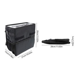 ValueHall Car Trash Can Foldable Waterproof Trash Bin Hanging Garbage Bag with Lid and Side Pockets V7077 (12L)
