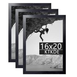 KTKDE 16x20 Picture Frame black Set of 3,wooden Poster Frames with Polished Plexiglass, Wall Gallery Decorating for Minimalist Style Suitable,Any style Best gift