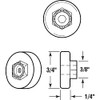 Prime-Line MP6001-2 Shower Door Roller, 3/4 In., Plastic, Steel Ball