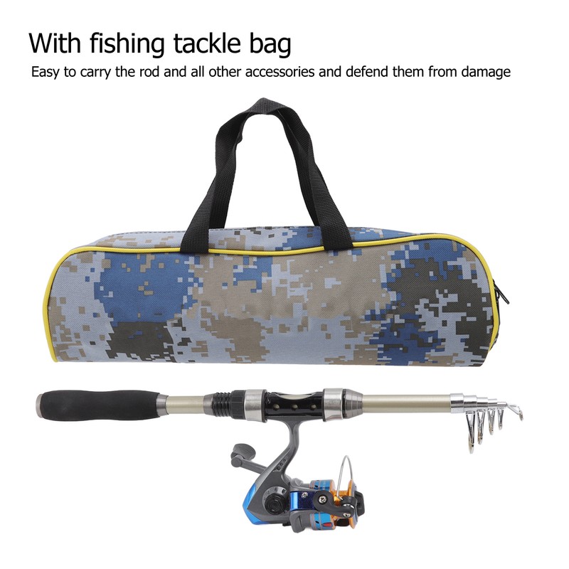 Fishing Pole Kit Carbon Telescopic Portable Durable Lure Rod Set