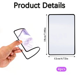 3X Page Magnifying Sheet for Reading - 4 Pack Flexible Full-Page Magnifiers for Books, Newspapers, Magazines, Maps, Inspection - Durable PVC Magnifying Sheet with 3X Magnification (7.5'' x 10.5'')