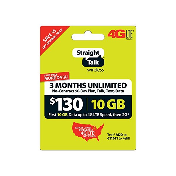 Straight Talk 3 Months Unlimited Service Card (Mail Delivery)
