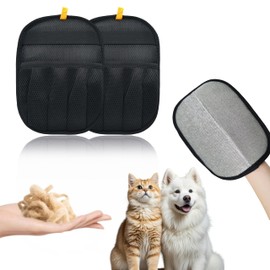 ZHENYOUBML 2Pcs Pet Hair Removal Glove for Cats & Dogs, Newly Upgraded Five Finger Electrostatic Pet Hair Removal Gloves, Reusable Cat & Dog Hair Remover for Couch, Furniture, Carpet, Curtain