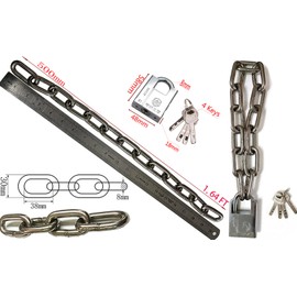WANLIAN Safety Chain Lock with 8 mm Thick Hardened Special Steel Round Chain Lock Cycling Chain Locks Motorcycle Lock Suitable for Electric Bicycles, Bicycles and Motorcycles (Chain Locks)