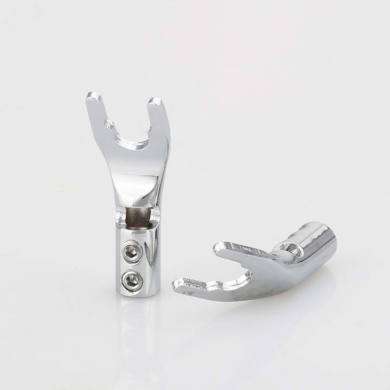 Viborg Pure Copper Speaker Spade Plug, Screw Locking Speaker Wire